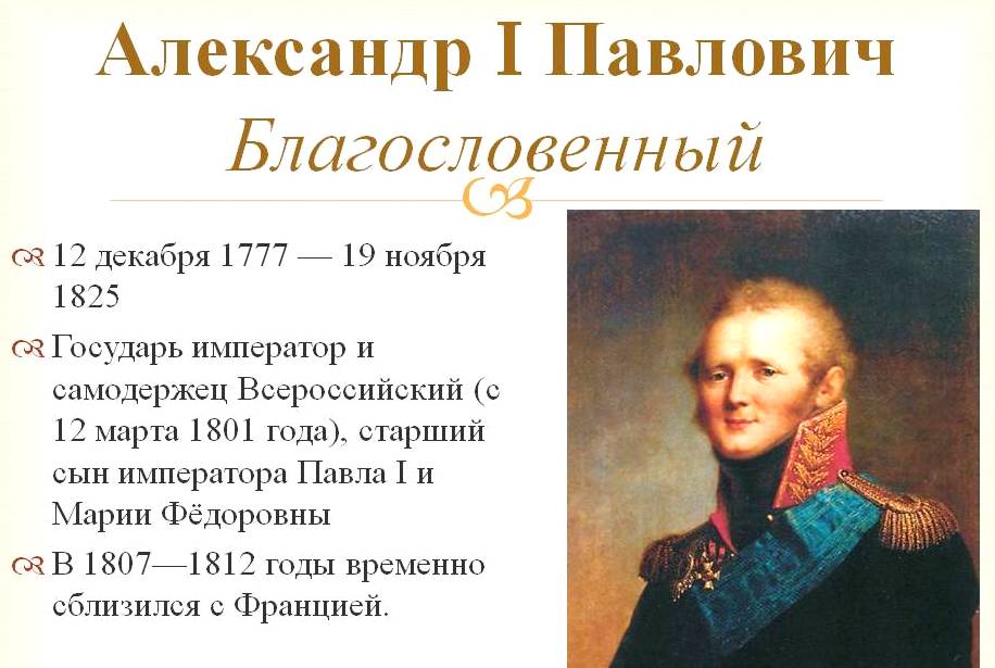 Император Александр I Благословенный